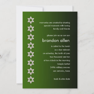 Bar Mitzvah Green en Black Kaart