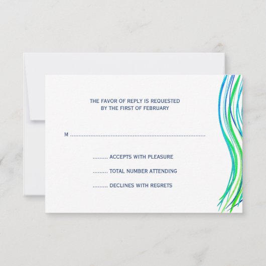 Bar Mitzvah Green Prayer Shawl RSVP (Achterkant)