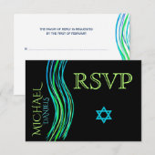 Bar Mitzvah Green Prayer Shawl RSVP (Voorkant / Achterkant)