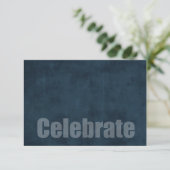 Bar Mitzvah Grunge Blue RSVP-kaart RSVP Kaartje (Staand voorkant)