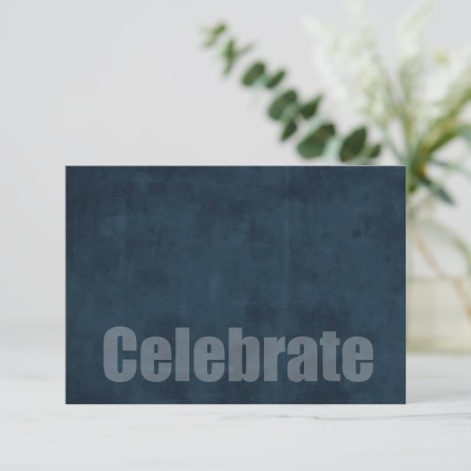 Bar Mitzvah Grunge Blue RSVP-kaart RSVP Kaartje (Staand voorkant)