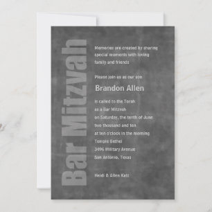 Bar Mitzvah Grunge Gray Kaart