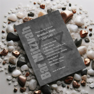 Bar Mitzvah Grunge Gray Kaart