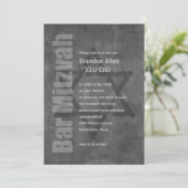 Bar Mitzvah Grunge Gray Kaart (Staand voorkant)