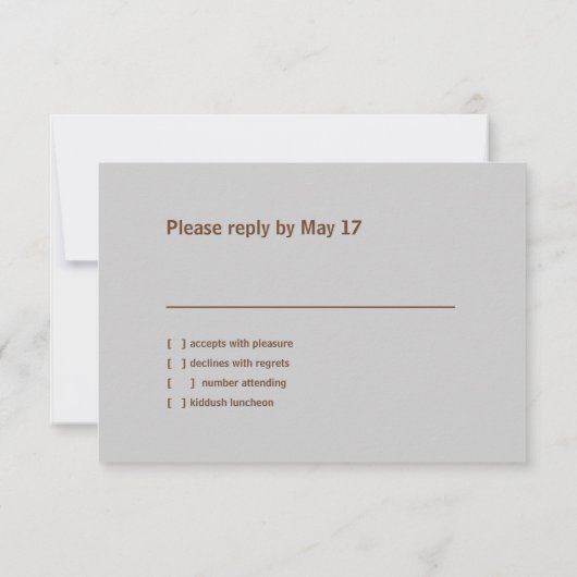 Bar Mitzvah Grunge Rust RSVP-kaart RSVP Kaartje (Achterkant)