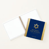 Bar Mitzvah Guest Handtekening Book Blue en Gold Notitieboek (Binnen)