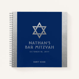 Bar Mitzvah Guest Signature Book Silver and Blue Notitieboek
