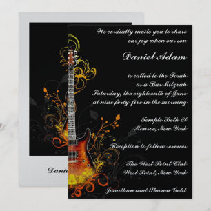 Bar Mitzvah Guitar Invitation Kaart