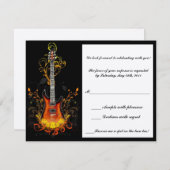 bar mitzvah guitar-reactiekaart RSVP kaartje (Voorkant / Achterkant)