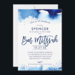 BAR MITZVAH hand-briefings blauw waterverf hebrew Kaart<br><div class="desc">door kat massard >> kat@simplysweetPAPERIE.com <<<< Een supercool en modern uitnodigingsontwerp voor de BAR MITZVAH TIP van uw zoon: 1. Om grafiek & doopvonten te veranderen/te bewegen en meer tekst toe te voegen - klik de "pas het"knoop aan. - - - - - - - - - - - -...</div>