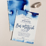 BAR MITZVAH hand-briefings blauw waterverf hebrew Kaart<br><div class="desc">door kat massard >> kat@simplysweetPAPERIE.com <<<< Een supercool en modern uitnodigingsontwerp voor de BAR MITZVAH TIP van uw zoon: 1. Om grafiek & doopvonten te veranderen/te bewegen en meer tekst toe te voegen - klik de "pas het"knoop aan. - - - - - - - - - - - -...</div>