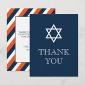 Bar Mitzvah Hartelijk dank - Jongen Bedankkaart (Voorkant / Achterkant)