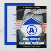 Bar Mitzvah Hero Uitnodiging (Voorkant / Achterkant)