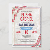 Bar Mitzvah Honkbal  Grunge Uitnodiging (Voorkant)