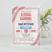 Bar Mitzvah Honkbal  Grunge Uitnodiging (Staand voorkant)