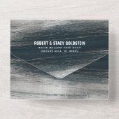 Bar Mitzvah Houtskool Grijs Zilver Folie Modern Bo All In One Uitnodiging (Achterkant)