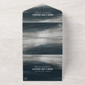 Bar Mitzvah Houtskool Grijs Zilver Folie Modern Bo All In One Uitnodiging (Buitenkant)