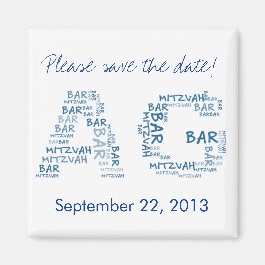Bar Mitzvah in Monogram Magnet (Voorkant)