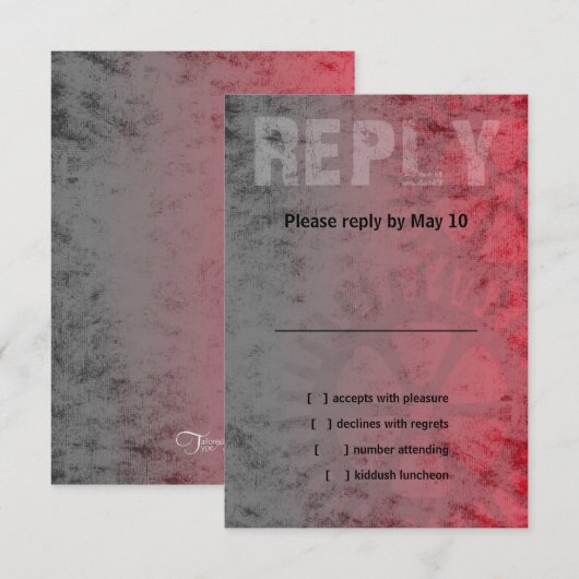 Bar Mitzvah Industrial Grunge RSVP (Voorkant / Achterkant)