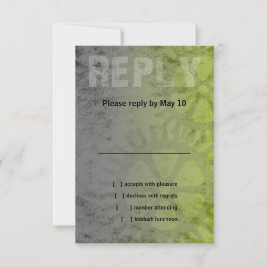 Bar Mitzvah Industrial Grunge RSVP (Voorkant)