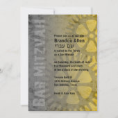 Bar Mitzvah Industrial Grunge Uw kleur met Geel Kaart (Voorkant)