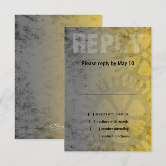 Bar Mitzvah Industriële Grunge RSVP Kaartje (Voorkant / Achterkant)