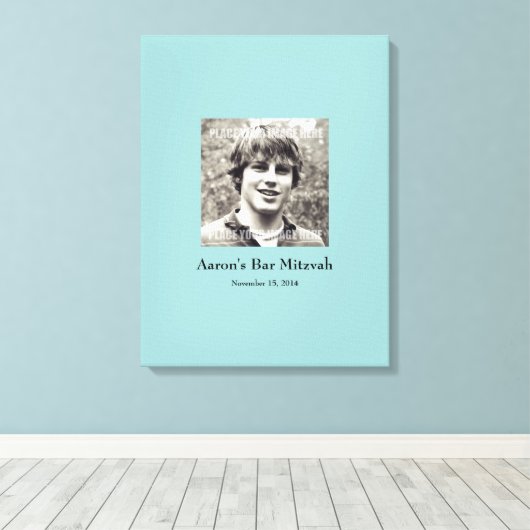 Bar Mitzvah Inloggen Feestbord Canvas Afdruk (Insitu (Houten vloer))