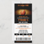 Bar Mitzvah Invitaties | Basketball Ticket<br><div class="desc">Mazel Tov! Viel de Bar van uw kind Bat Mitzvah met dit moderne en leuke uitnodigingsontwerp. Eenvoudig personaliseer dit basketbal de sjabloon van de Uitnodiging van de Bar Mitvah met de gebeurtenisdetails van uw kind.</div>