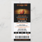 Bar Mitzvah Invitaties | Basketball Ticket (Voorkant)
