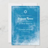 Bar Mitzvah Invitaties | Blauw Ombre Kaart (Voorkant)