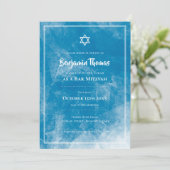 Bar Mitzvah Invitaties | Blauw Ombre Kaart (Staand voorkant)