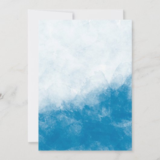 Bar Mitzvah Invitaties | Blauw Ombre Kaart (Achterkant)