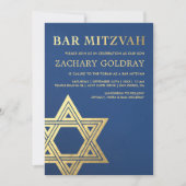 Bar Mitzvah Invitaties | Faux Gold Foil Star Kaart (Voorkant)