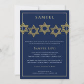 Bar Mitzvah Invitaties | Gold Star van David Kaart (Voorkant)