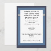 Bar Mitzvah Invitaties Kaart (Voorkant / Achterkant)