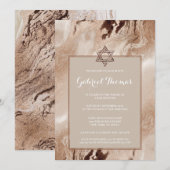 Bar Mitzvah Invitaties | Stijlvol goud Kaart (Voorkant / Achterkant)
