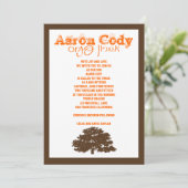 Bar Mitzvah Invitation Aaron Tree of Life Oranje Kaart (Staand voorkant)