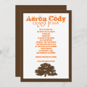 Bar Mitzvah Invitation Aaron Tree of Life Oranje Kaart (Voorkant / Achterkant)