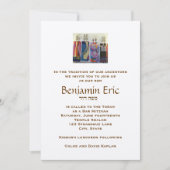Bar Mitzvah Invitation Benjamin Eric Hebrew Kaart (Voorkant)