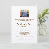 Bar Mitzvah Invitation Benjamin Eric Hebrew Kaart (Staand voorkant)