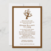 Bar Mitzvah Invitation Ethan Tree Hebreeuws Kaart (Voorkant)