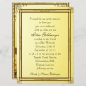 Bar Mitzvah Invitation Gold 2 Kaart (Voorkant / Achterkant)