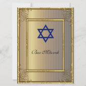 Bar Mitzvah Invitation Gold Kaart (Achterkant)