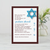 Bar Mitzvah Invitation Jackson Kaart (Staand voorkant)