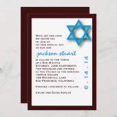 Bar Mitzvah Invitation Jackson Kaart (Voorkant / Achterkant)
