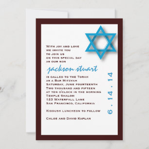 Bar Mitzvah Invitation Jackson Kaart