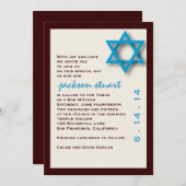 Bar Mitzvah Invitation Jackson Kaart (Voorkant / Achterkant)