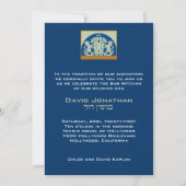 Bar Mitzvah Invitation Navy Sage Lions Kaart (Voorkant)