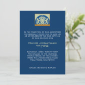 Bar Mitzvah Invitation Navy Sage Lions Kaart (Staand voorkant)