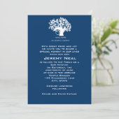 Bar Mitzvah Invitation Navy Tree of Life Kaart (Staand voorkant)
